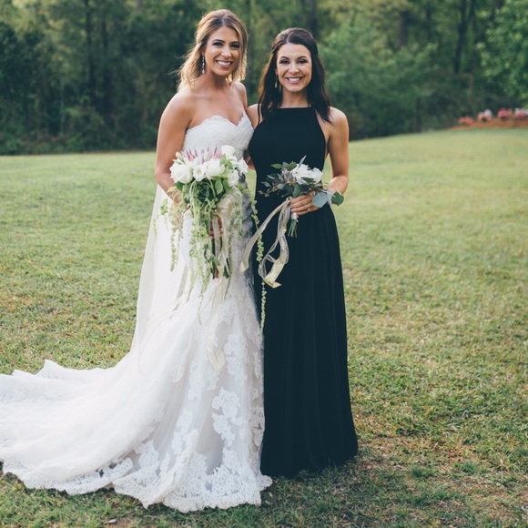 black maxi bridesmaid dress